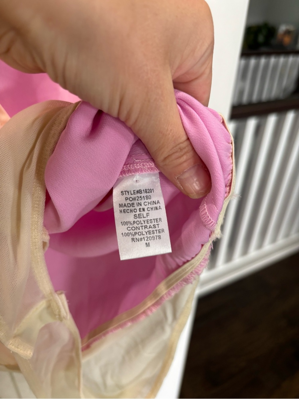 entro Two-Tone Pink and Cream Sleeveless Bodysuit - Picture 3 of 3